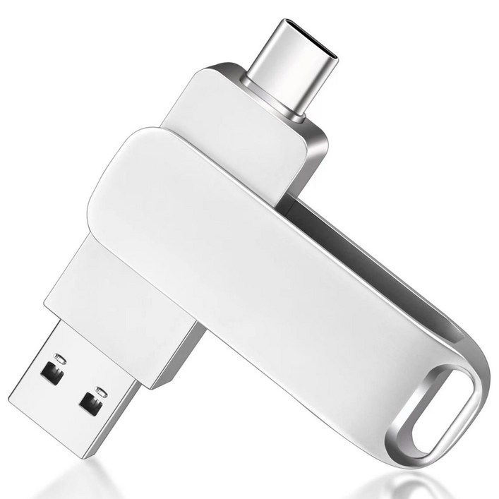 2IN1 OTG Type C 핸드폰 태블릿PC 외장메모리 USB3.0 외장메모리, 128G, 실버, 1개