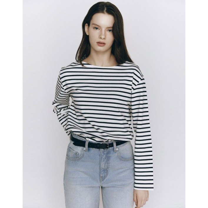 GIORDANO 보트넥 스트라이프 긴팔티 325504 4color