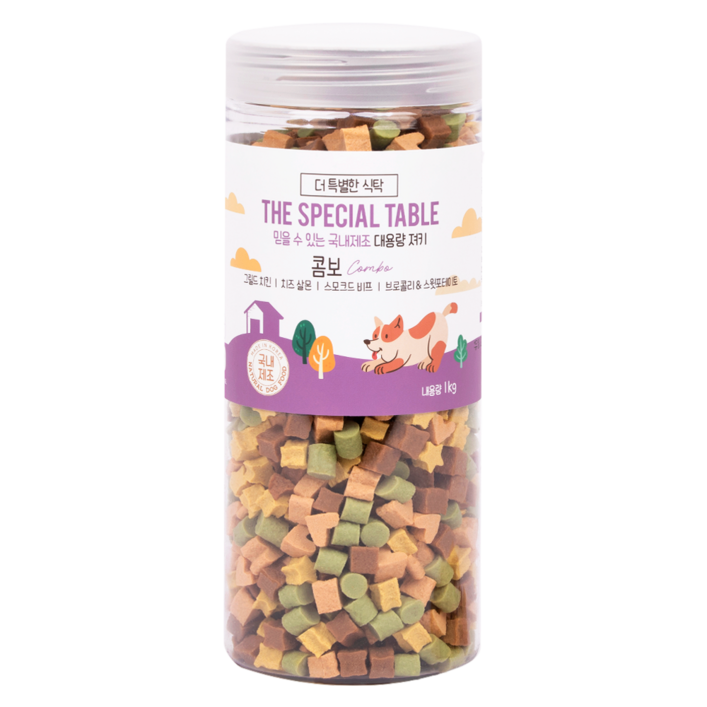푸디 더특별한식탁 강아지 간식 프리미엄 져키, 1kg, 1개, 알록달록 맛조합 콤보 푸디 더특별한식탁 강아지 간식 프리미엄 져키, 1kg, 1개, 알록달록 맛조합 콤보
