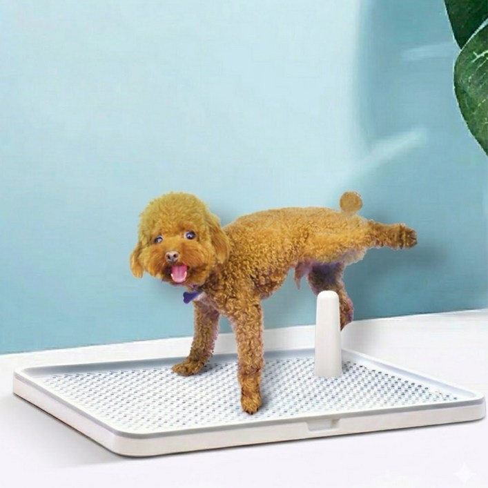 반려동물 강아지 매쉬형 배변판 기둥포함, 1개, 파스텔블루