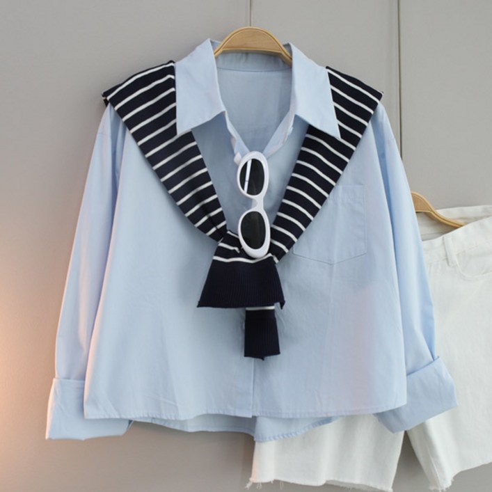 달콩 플러스루즈핏셔츠숄세트 여성 카라셔츠 긴팔 남방 오피스룩