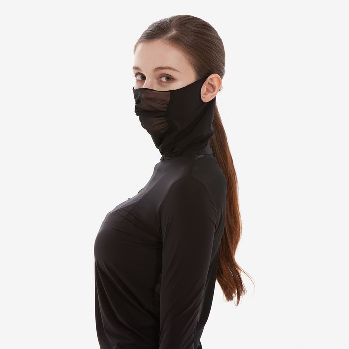 루핏스포츠 여성 UV차단 쿨 냉감 골프 귀걸이 매쉬 마스크 이너웨어 티셔츠 (일체형)