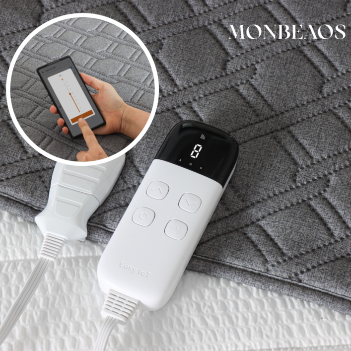 전자파없는 25년 최신형 몽비오스 국내생산 EMF 전자파없는 워셔블 초극세사 그래핀 탄소매트 IOT 스마트폰 연동 가능 3H한일온열기, 01.딥멜란지, 02.더블150x200