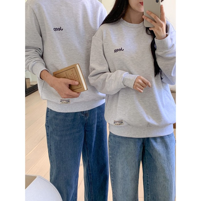 지프 남녀공용 루즈핏 간절기 스웨트셔츠 맨투맨