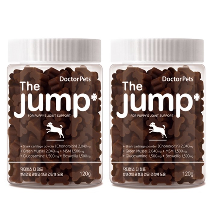 닥터펫츠 강아지 관절영양제 콘드로이친 초록입홍합 슬개골 관절 통증개선 무릎근육 고함량 120g, 120정, 뼈관절강화, 2개