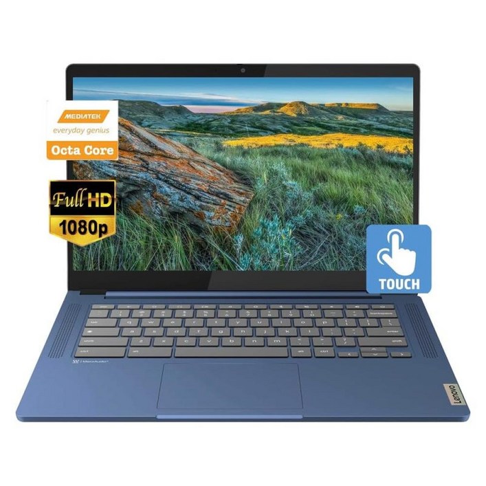 Lenovo 2023 신상 Ideapad Slim 3 14인치1920 x 1080 FHD 터치스크린 크롬북 슬림 씬 노트북 8코어 MediaTek Kompanio 520 4GB R, 단일상품 + 단일상품 + 단일상품, 단일상품, 단일색상, 단일