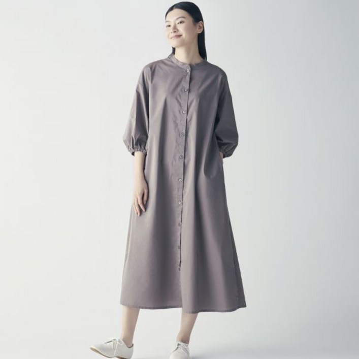 무인양품 [MUJI] 여성 건조가 빠른 브로드 7부소매 원피스 BC2FGA3A 136709