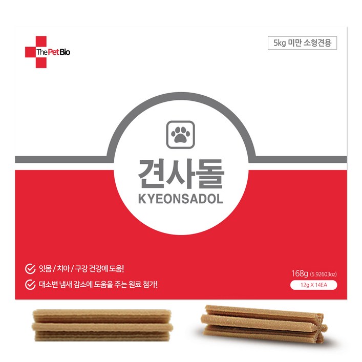 견사돌 강아지 간식 닭고기 치석제거 덴탈껌 영양제, 6박스