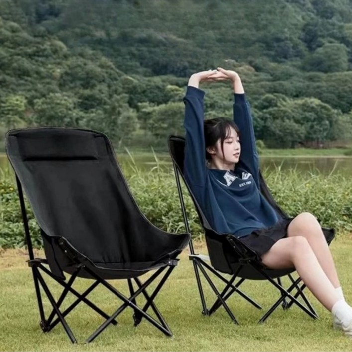 마인캠프 아웃도어 릴렉스 접이식 캠핑 의자, 2개, 블랙 마인캠프 아웃도어 릴렉스 접이식 캠핑 의자, 2개, 블랙