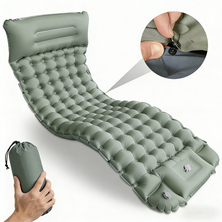1인용 10CM 초두탁 넓은 에어 매트 휴대용 캠핑 차박 여행 비상용 아웃도어 매트