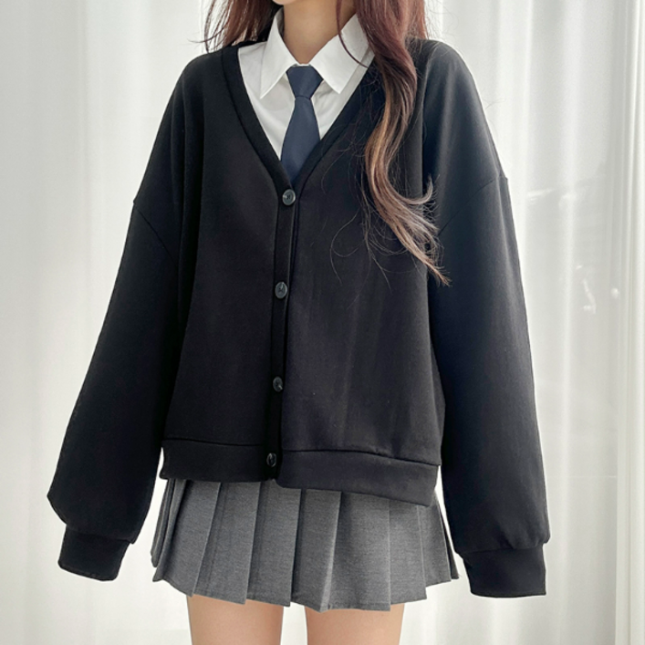 [기본핏] 밀크 브이넥 가디건 (3컬러,교복템,사복템,무지가디건)