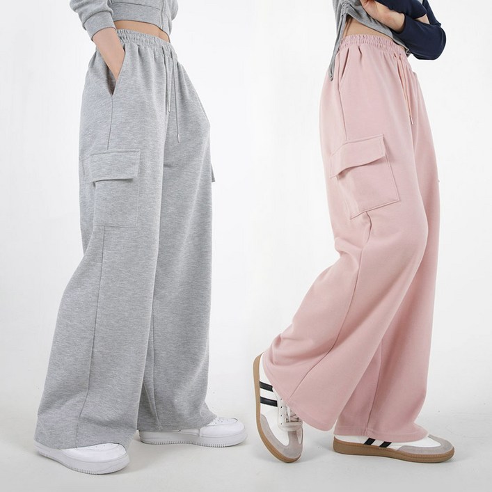 [오버나인] 여자 여성 기장선택 숏롱 와이드 카고 트레이닝 팬츠 바지
