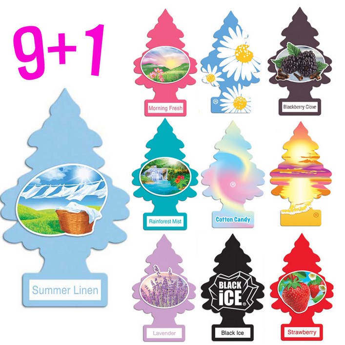 리틀트리 종이 방향제 91 믹스 차량용 방향제 총 10개 믹스 종이방향제 디퓨져 미국산