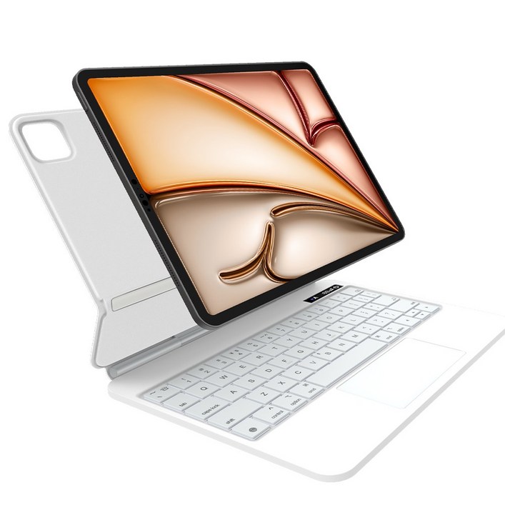 DANYCASE 아이패드 자력 흡착 디지털 전력 마법 키보드 케이스, 흰색, 1개