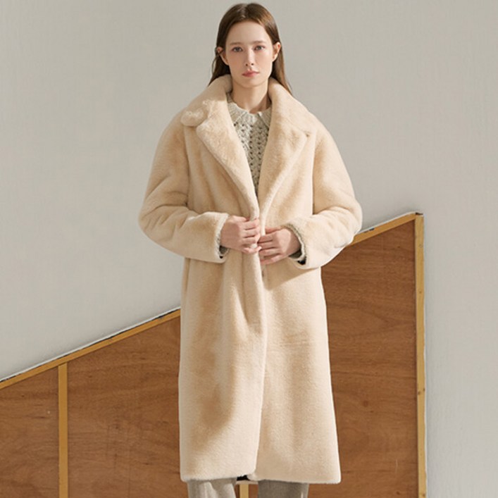 리오벨 25 프리윈터 FAUX 부들부들 리버서블 롱코트