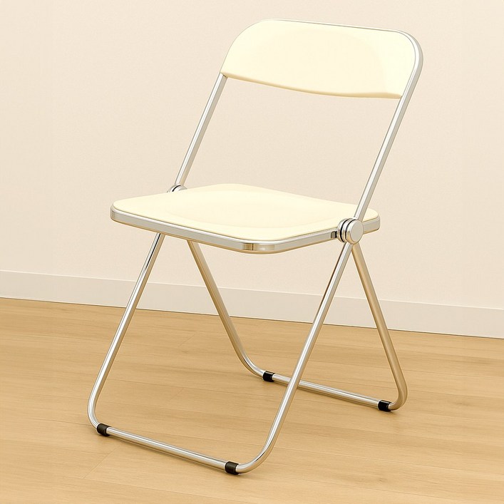 미니포레스트 미드센추리 미니 접이식 원룸 인테리어 의자, 1개, 크림색상의자