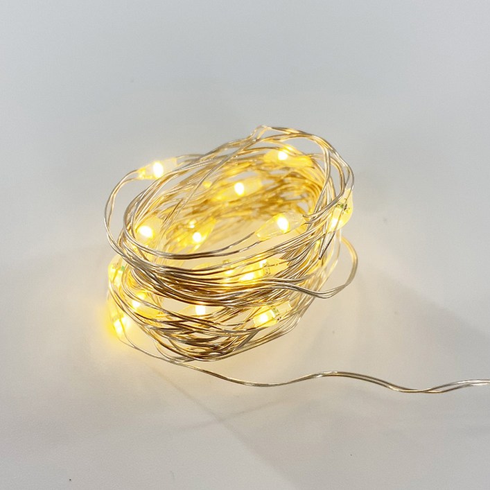 2M LED 와이어 줄조명 크리스마스 무드등  (건전지포함)