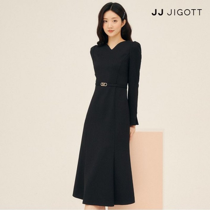 JJ지고트 롤업 퍼프 슬리브 플레어 원피스 GP2A0OP221 JJ지고트 롤업 퍼프 슬리브 플레어 원피스 GP2A0OP221