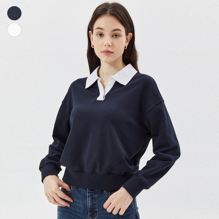 여성 카라배색 맨투맨OO3K5498 312926