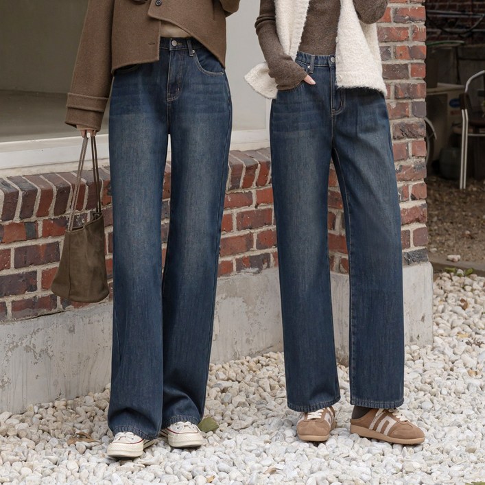 앤더데이 여성용 후끈본딩 융기모 인밴딩 3기장 와이드진