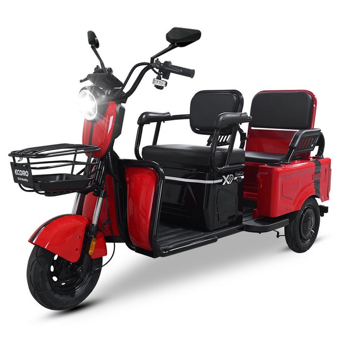 에코로 X5 어르신 삼륜 전기 전동스쿠터 48V, 블랙