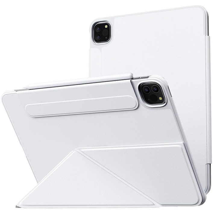 AITEWO 아이패드 케이스 삼각형 거치대 네 가지 각도조절 마그네틱 펜슬수납 미니 에어4567 프로765432세대 10.91112.913인친 M2 M3 M4