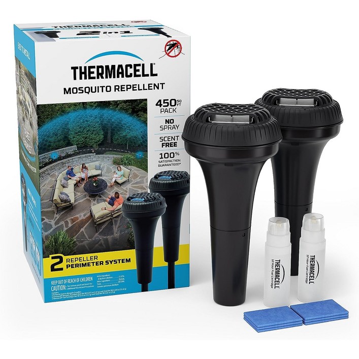 씨마셀 Thermacell 모기 퇴치기 Perimeter System 무화염 무향 DEET 무함유 살충제 대안
