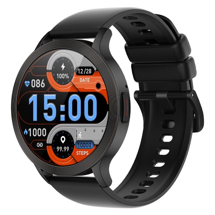 WAPIK 블루투스 손목시계 한글판 S5 통화가능 스마트워치 1.39인치 IP68방수, 블랙, 3.5cm, GPS + 블루투스