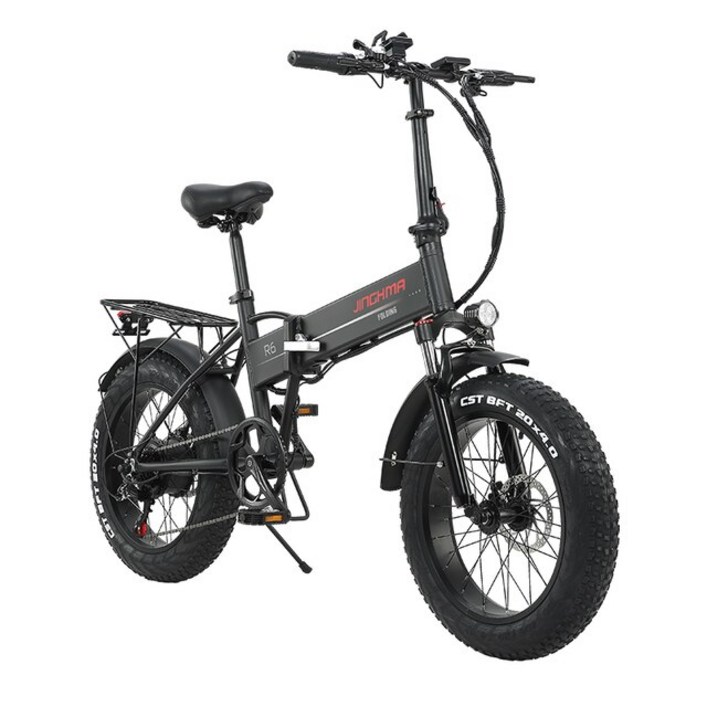 모토벨로xt7 접이식 전기자전거 가성비전기자전거 Jingghma R6 지방 타이어 자전거 산 눈 ebike 성인 망 여자 전기 48V12.8AH 리튬 배터리 접는 전자, [01] Black, 01 250