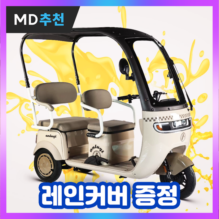 바네오 안전한 2인용 전동 스쿠터 지붕형 전기 자동차 소형 삼륜차 어르신 노인 전동카