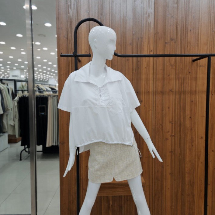 지컷 루즈 핏 레이스업블라우스722426000101DJ 365257