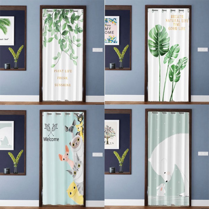 방풍커튼 문가리개 현관바람막이커튼 거치대포함새