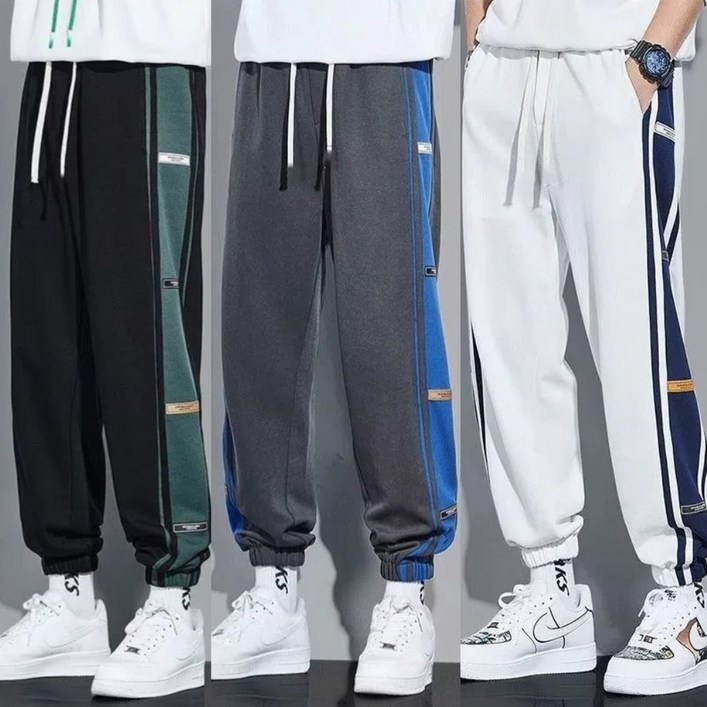 D블리 트레이닝 배색 조거팬츠 짐웨어 루즈핏 오버핏 밴딩 추리닝 트레이닝바지