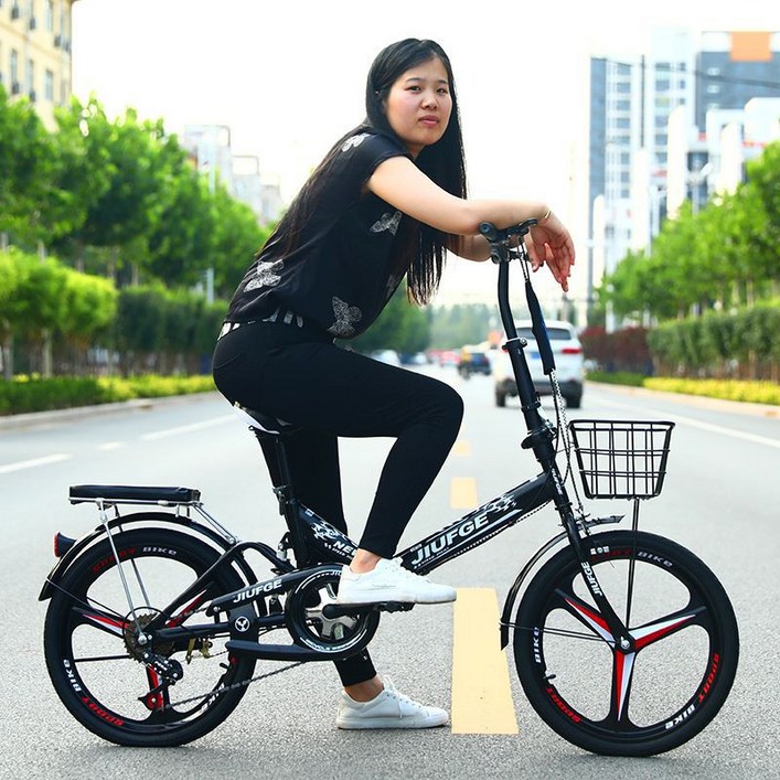 20인치 경량 미니벨로 자전거 접이식 휴대용 초경량 폴딩 자전거 출퇴근용 실내외 운동용 조립 필요 없는 편리한 디자인