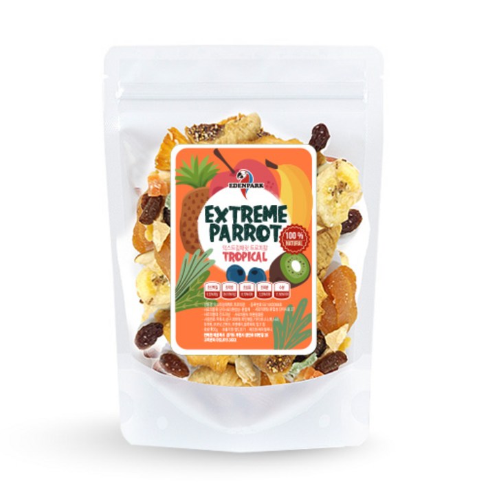 앵무새사료 간식 익스트림 트로피칼플루츠 100g, 개, 100g 앵무새사료 간식 익스트림 트로피칼플루츠 100g, 개, 100g