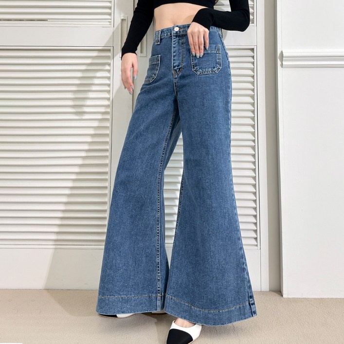 메이징 여성 앞포켓 와이드 부츠컷 데님 통바지 청바지 메이징 여성 앞포켓 와이드 부츠컷 데님 통바지 청바지
