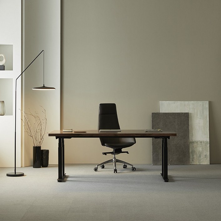 에렉투스 하드우드 원목상판 리낙 쿼드 모션데스크 월넛 1800x850x45 프리미엄