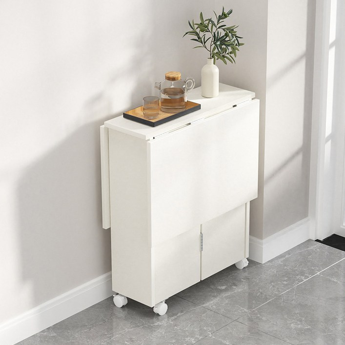 Precious Evyday  설치완료 이동식  2단 선반 수납 접이식 식탁 테이블