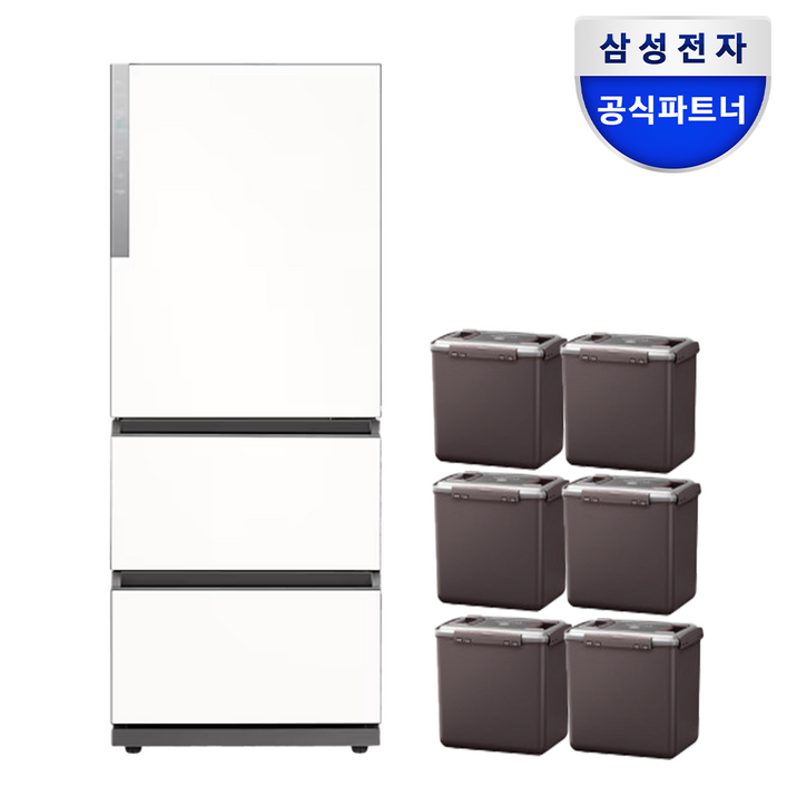 삼성 비스포크 김치냉장고 스탠드형 3도어 328 리터, 에센셜 화이트메탈, 328리터