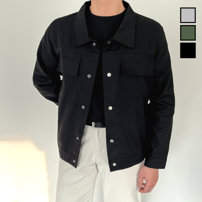 이브컴퍼니 남성용 오버핏 면 코튼 트러커 자켓 (5003-1)