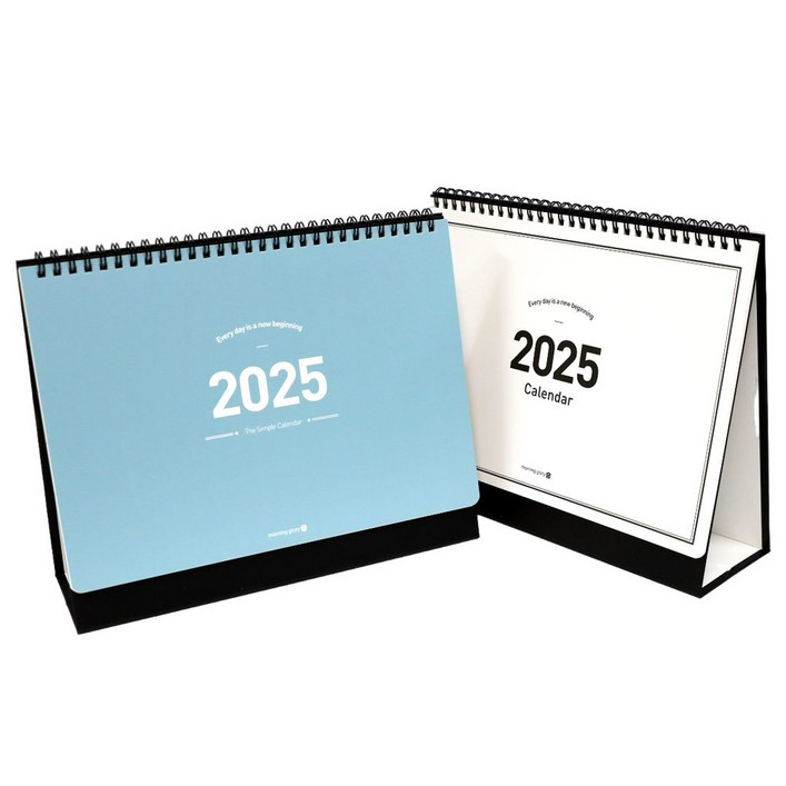 모닝글로리 2025 스탠딩 캘린더 대 2종세트, 화이트, 블루, 1세트 모닝글로리 2025 스탠딩 캘린더 대 2종세트, 화이트, 블루, 1세트