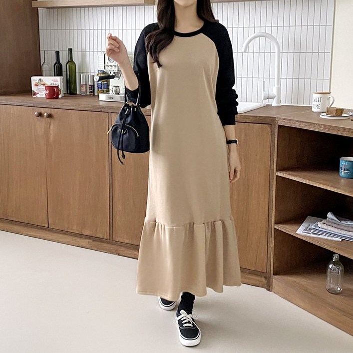 세인트이브 AR081 기모 나그랑 예쁜프릴 롱원피스