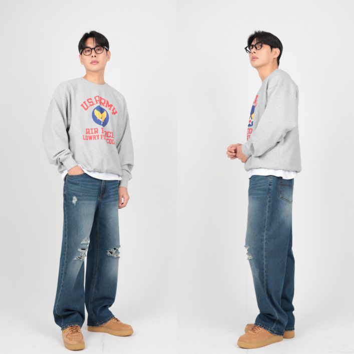 남자 찢청 디스트로이드 구제 청바지 빈티지 와이드 데님 팬츠 남자 찢청 디스트로이드 구제 청바지 빈티지 와이드 데님 팬츠