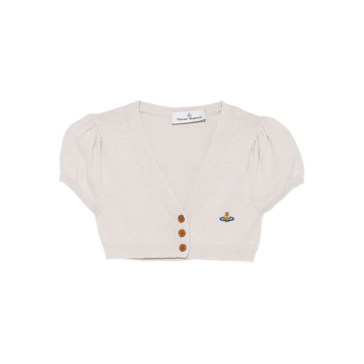 비비안웨스트우드 퍼프 소매 구체 크롭 가디건