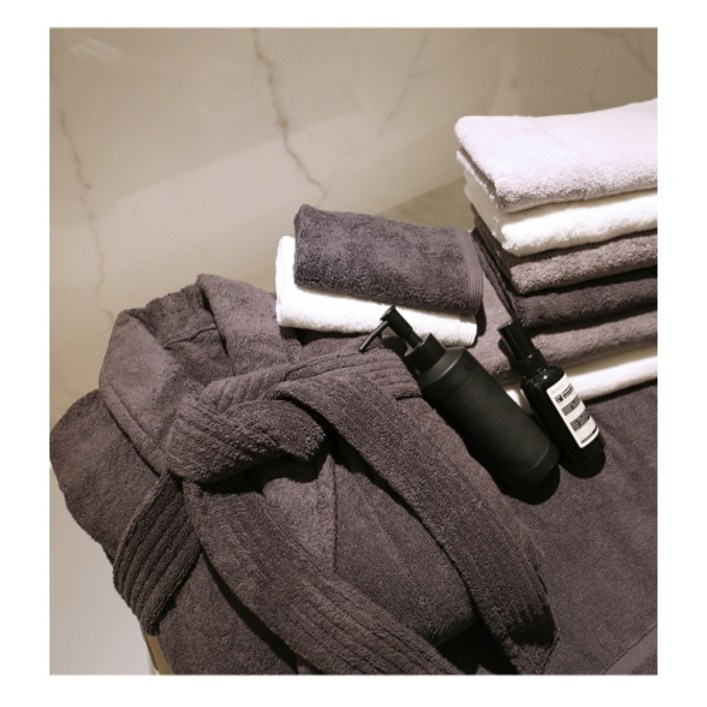 송월타올 컬러컬렉션 프리미엄 샤워가운 호텔 목욕 로브 바스가운, 1개, 회색