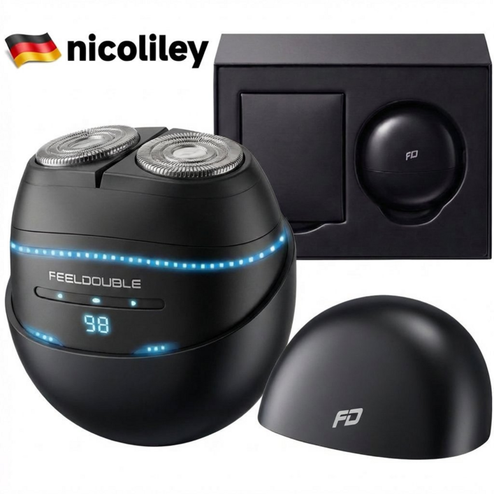 nicoliley 휴대용 전기면도기 남자 여행용 방수 미니 면도기 자석분리형 남자친구 선물