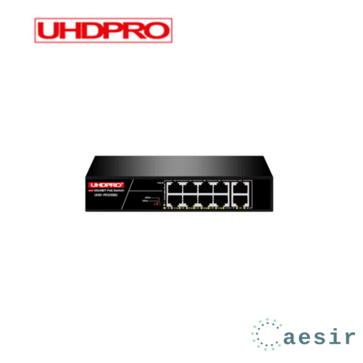 유에치디프로 UHDPRO UHD-PE9208G POE 8포트 TP 2포트 SFP 0포트 기가비트 POE 광 스위치 허브