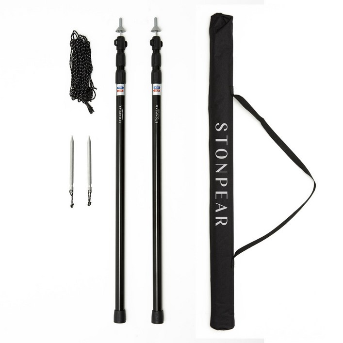 슬라이드 폴대 2개 풀세트 텐트 타프 사이드 슬라이딩, 레드 PS230RD