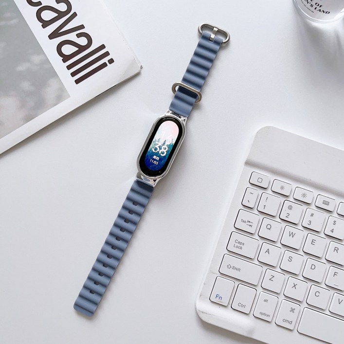 포유 실리콘 아이스크림 샤오미 미밴드 7 5 6 호환 스트랩 시계줄 루프 밴드 줄