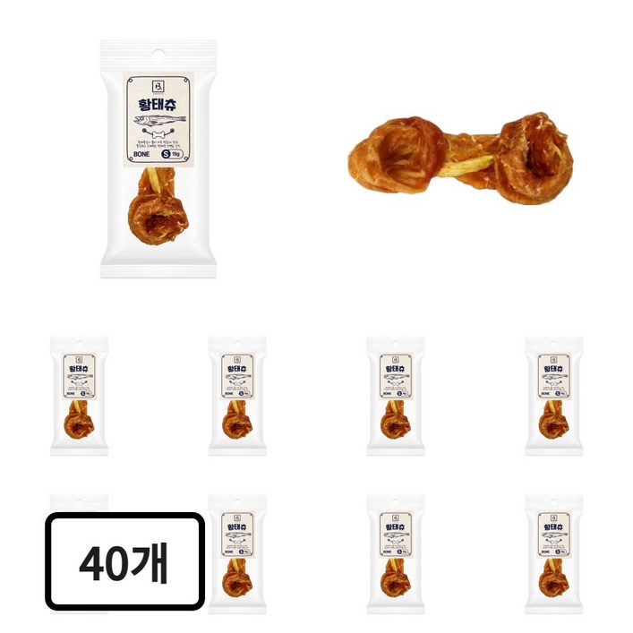 브리더랩 황태츄 강아지 저지방 간식, 15g, 40개